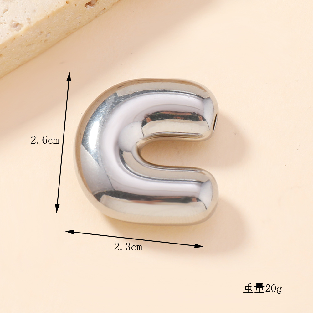 Colgante único venta cruzada de burbujas de fundición 26 collares de letras inglesas accesorios colgante DIY joyas de acero inoxidable