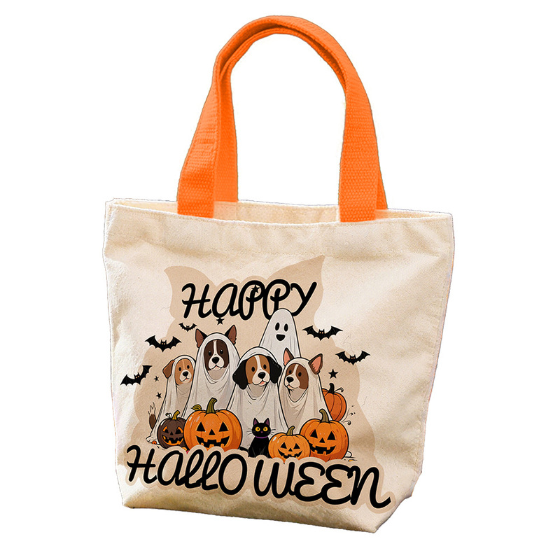 国境を越えた新しいハロウィーンのキャンバスショッピングバッグクリスマスイブ環境に優しいバッグホリデークリエイティブポータブルギフトバッグのカスタマイズ|undefined