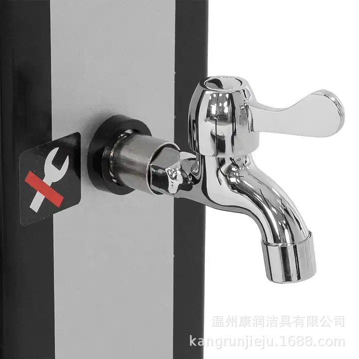 Wenzhou Kangrun piscina solar 40L plata de gran capacidad cuadrada forma columna de ducha al aire libre baño solar