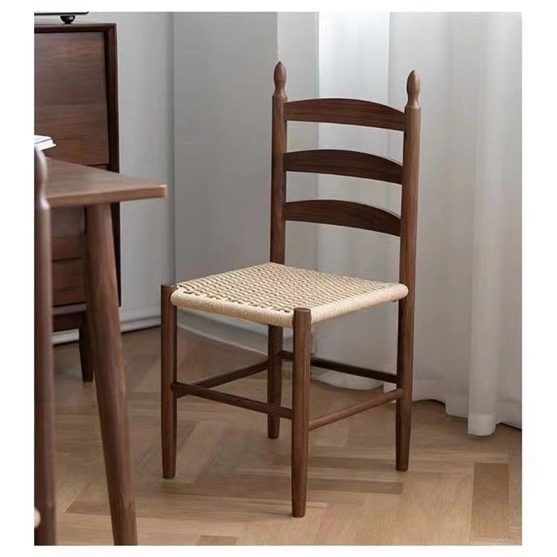 实木简约现代北欧风格餐椅复古网红咖啡馆专用法式椅子夏克椅