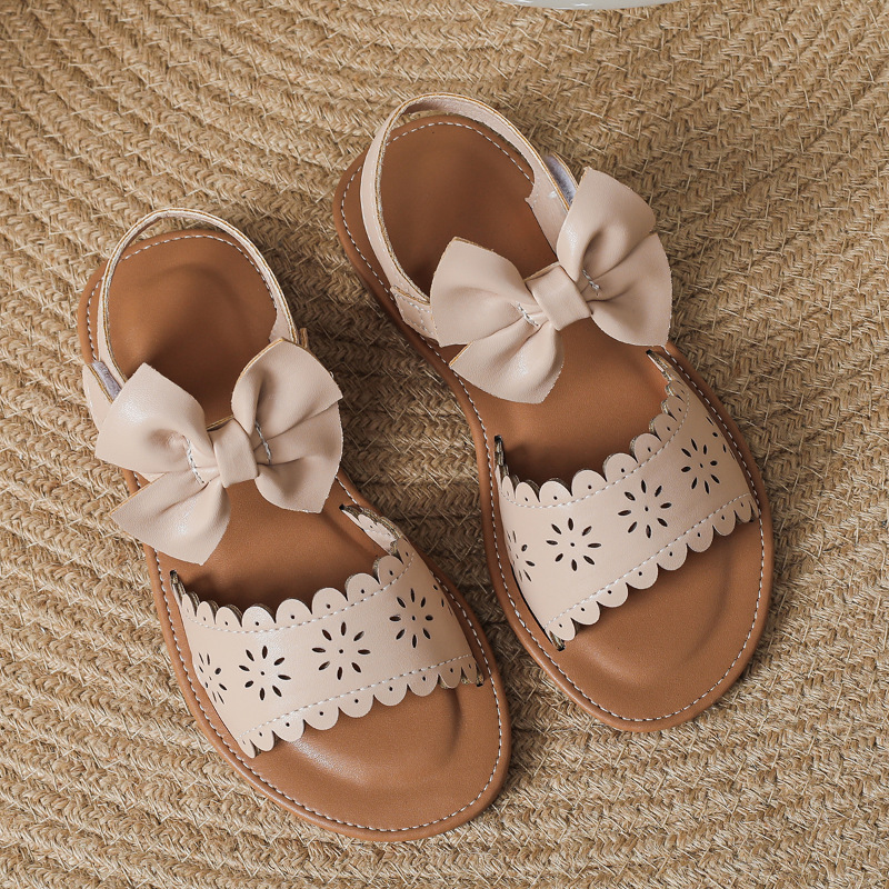 Girl's Roman Style Solid Color Bowknot Round Toe Casual Sandals display picture 1