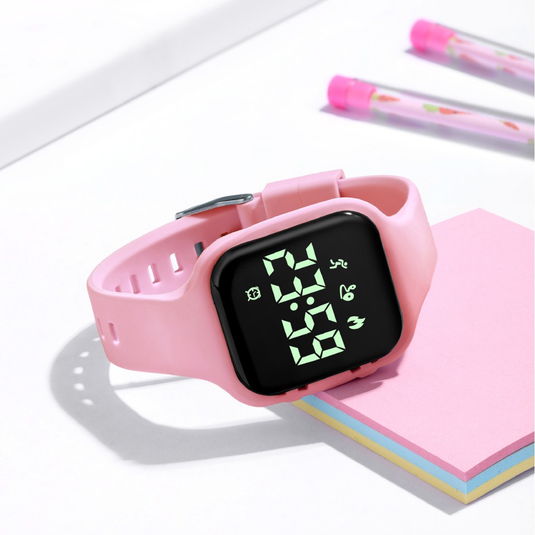 Children's Watch Square Sports Vibration Alarm Clock Bracelet for Teenagers, Middle School Students and Women's Smart Luminous Electronic Watch