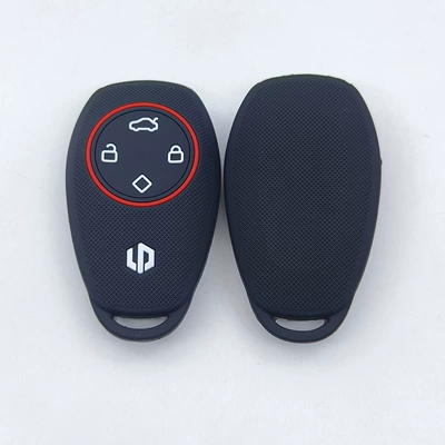 Suitable for 2020 Leapmotor S01 Key Cover T03 C11 C01 Four-Button Remote Control Key Soft Silicone Protective Cover (Car Keys) - black-red-circle