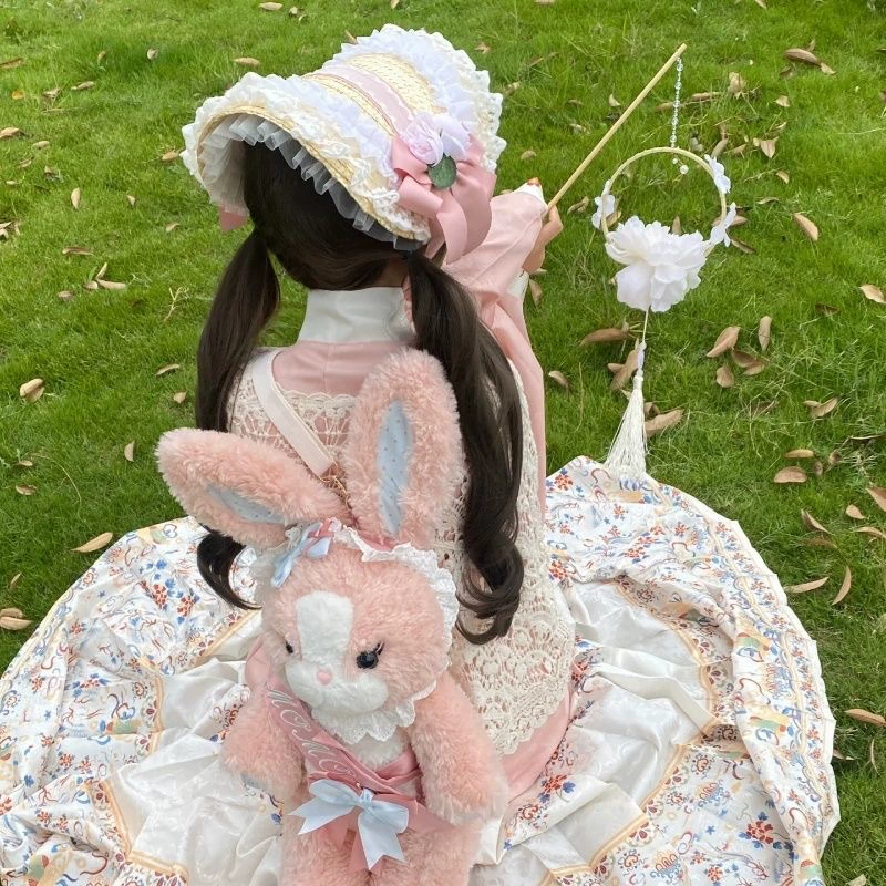 Hanyang эклектичная лолита шляпа идиллический стиль Лолита бант кружевная соломенная шляпа Бонет BNT ветер плоская шляпа