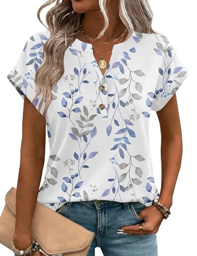 2026 Cross-Border Foreign Trade Independent Site Summer New Heart-Shaped Flower Print Versatile V-Neck_ecoleips.com