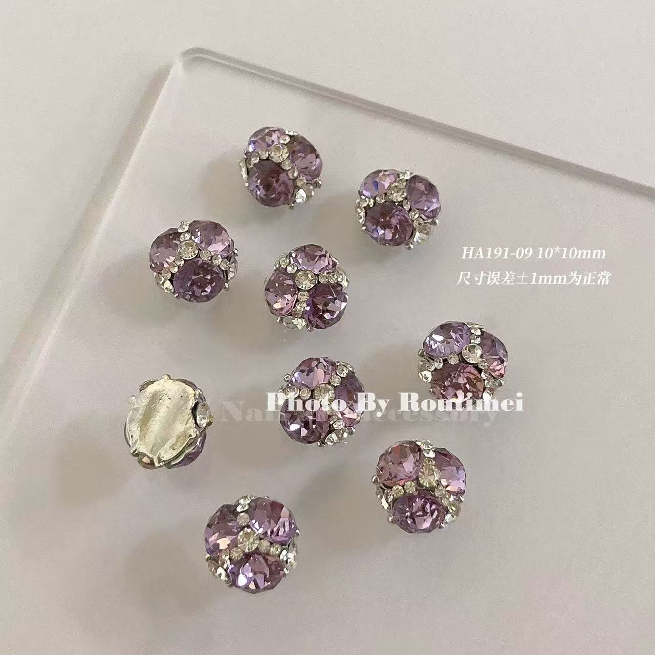 Z420-풀 다이아몬드 33 컷 다이아몬드 볼-퍼플