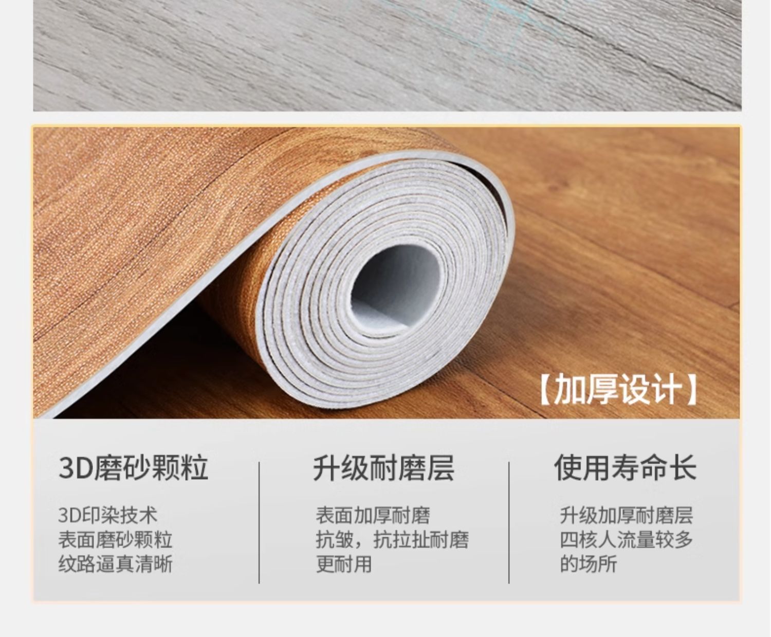 Suitable for Directly Laying Floor Leather Floor Stickers on 5m² Cement Floor, Thickeneded Wear-Resistant and Waterproof Household Floor Mats Pv