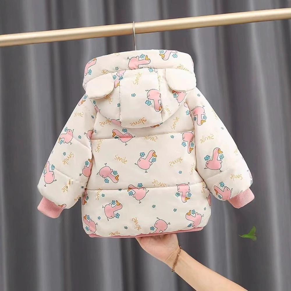 Warm children's winter fuchsia down jacket girl's