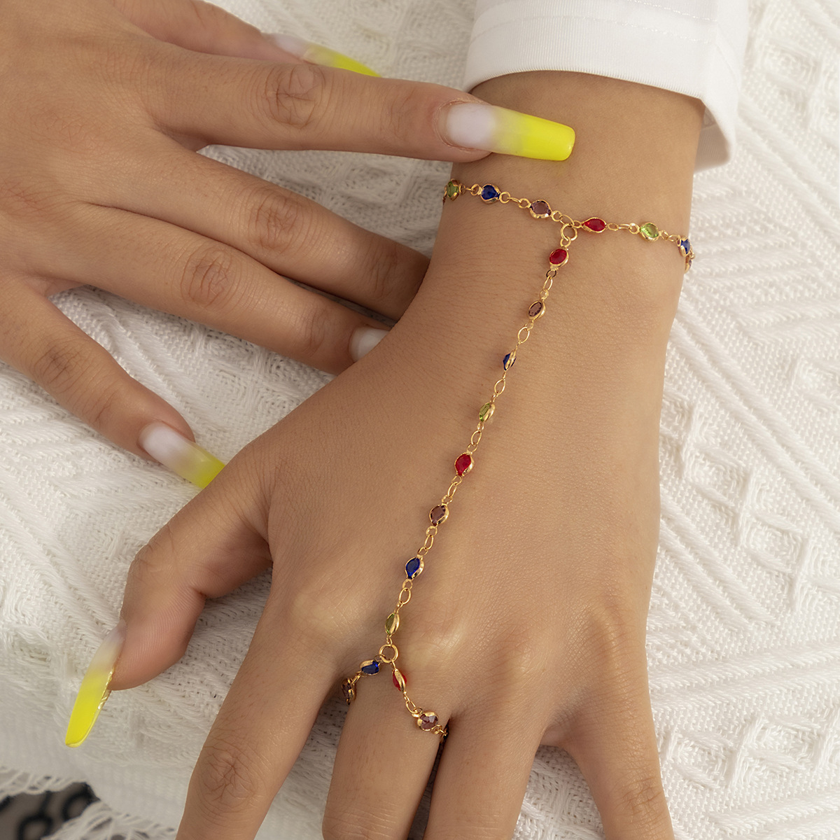Schmuck Böhmische Persönlichkeit Auge Finger Armband Einfache Strand Stil Acryl Handwerk Für Frauen_voghion.com