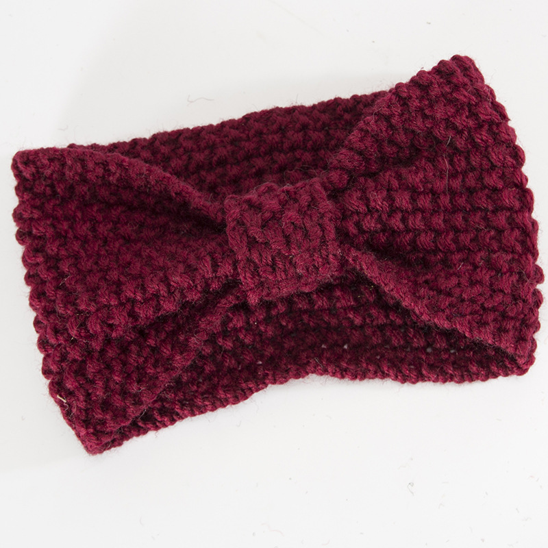 Fascia per maglione lavorata a maglia per accessori e fasce per capelli caldi con fiocco fatto a mano autunno inverno da donna_voghion.com