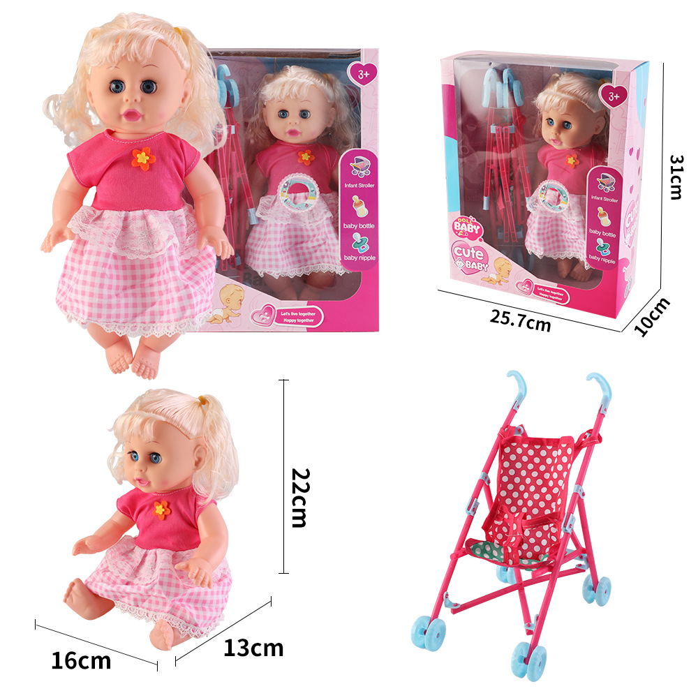 Juguetes para niños, niñas, carro inteligente, 14 pulgadas muñecas, carro de bebé, princesa