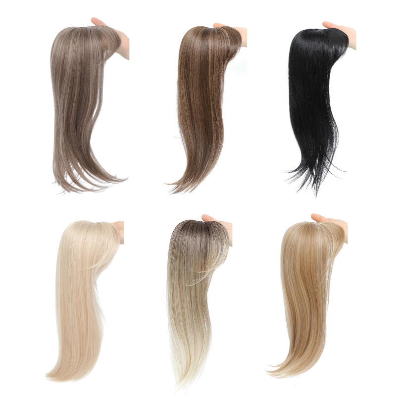 Hairpiece with Inner Curls for Women to Increase Hair Volume, Bangs, Synthetic, Natural-Looking, Realistic, Top Hairpiece Clip-In Extensions, Cross-Border