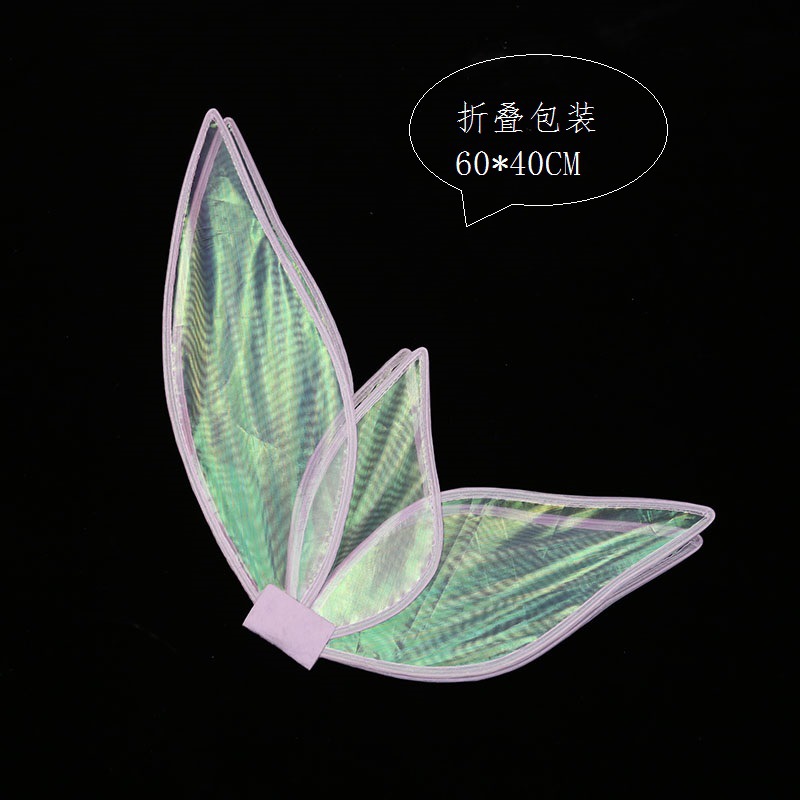 Zilin fiesta maquillaje ropa cos rendimiento apoyos alas de Ángel colorido transparente alas elfo