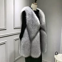 Женский укороченный жилет из искусственного меха лисы, новый зимний стиль, каплевидный дизайн, для стройнящего силуэта, для молодых людей.