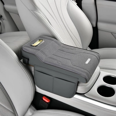 Box Mat, High-End Car Tissue: Armrest box - suede-high-and-low-style-gray