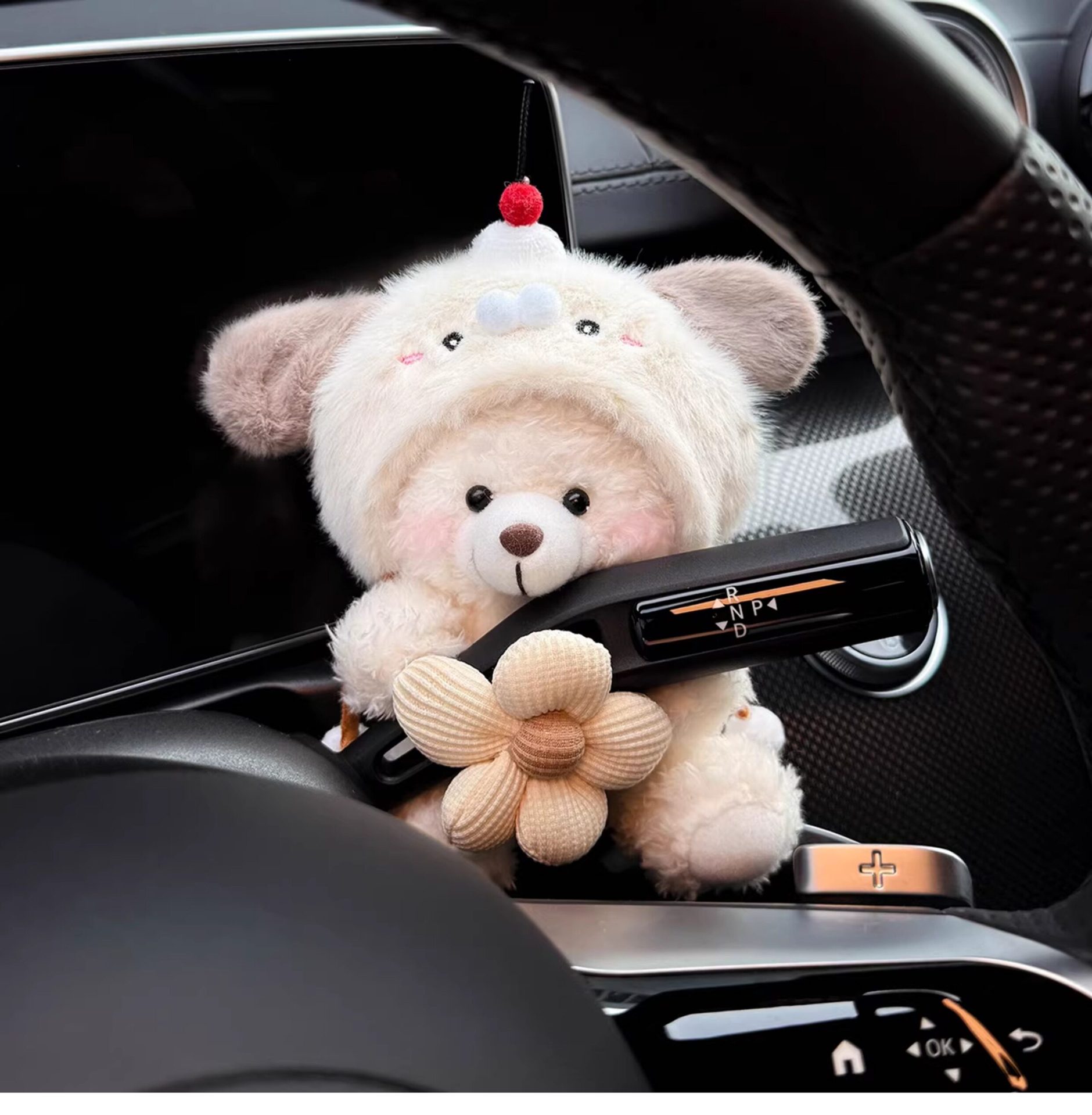 Cute Little Bear Car Dashboard Doll, Car Interior Wiper and Turn Signal Decoration, High-End Ornament, 2026 New Model