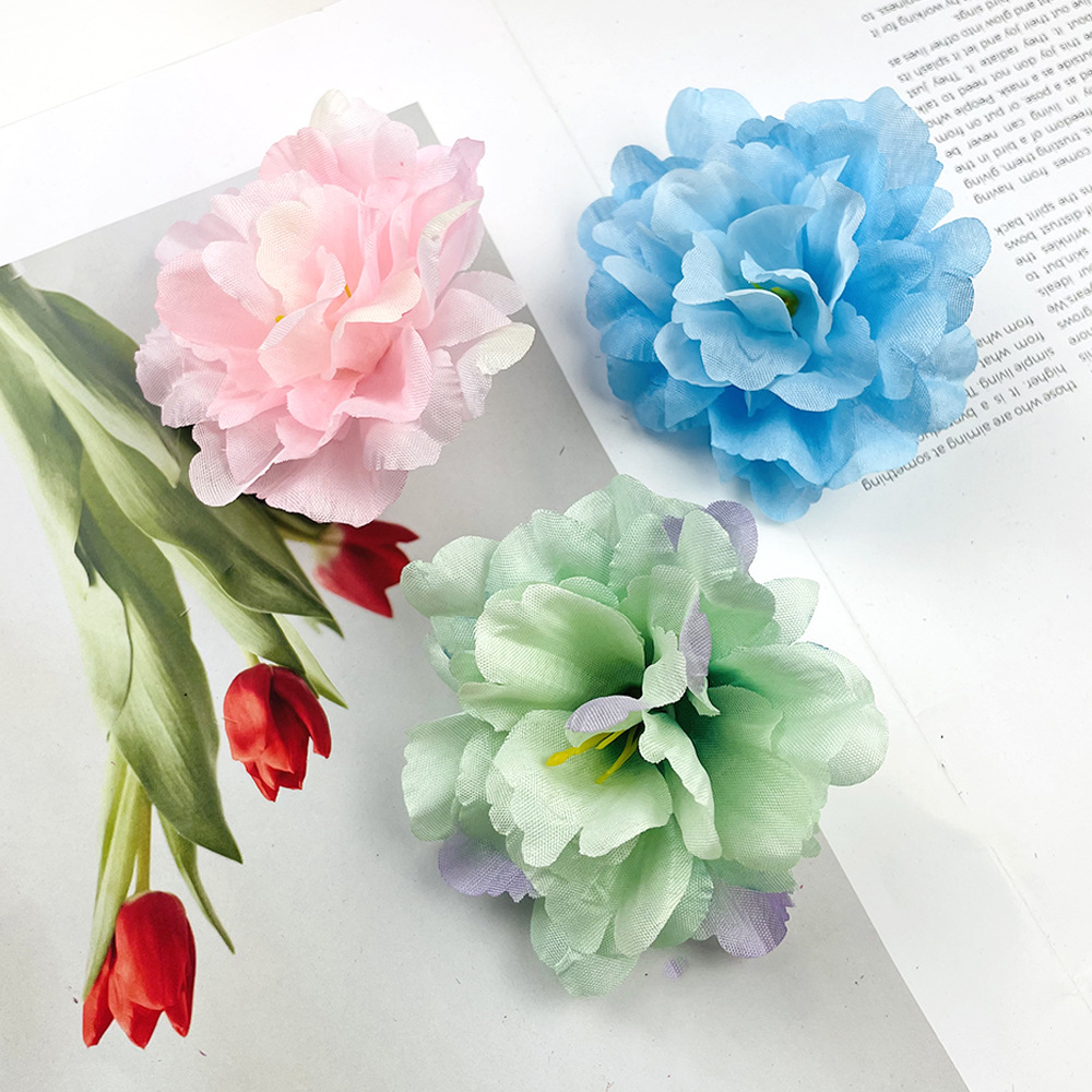 Simulación de hierba rica peonía retrógrado pintura al óleo en el salón de bodas arreglos de flores DIY flor de tocado de flores falsas flores de mujer