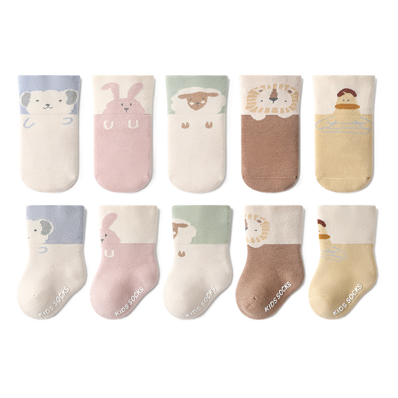 Invierno nuevo bebé recién nacido calcetines engrosados Terry sin hueso pegamento suelto dispensación niño antideslizante bebé media pantorrilla Calcetines