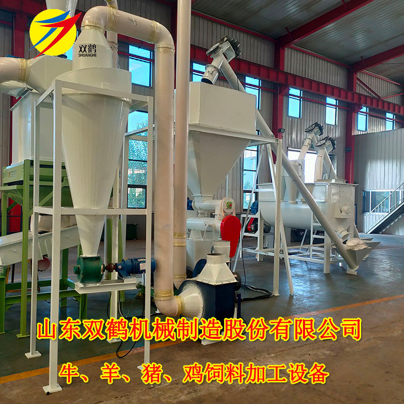 山东各地安装小型时产1吨猪饲料生产线 牛羊鸡鸭多功能颗粒生产线