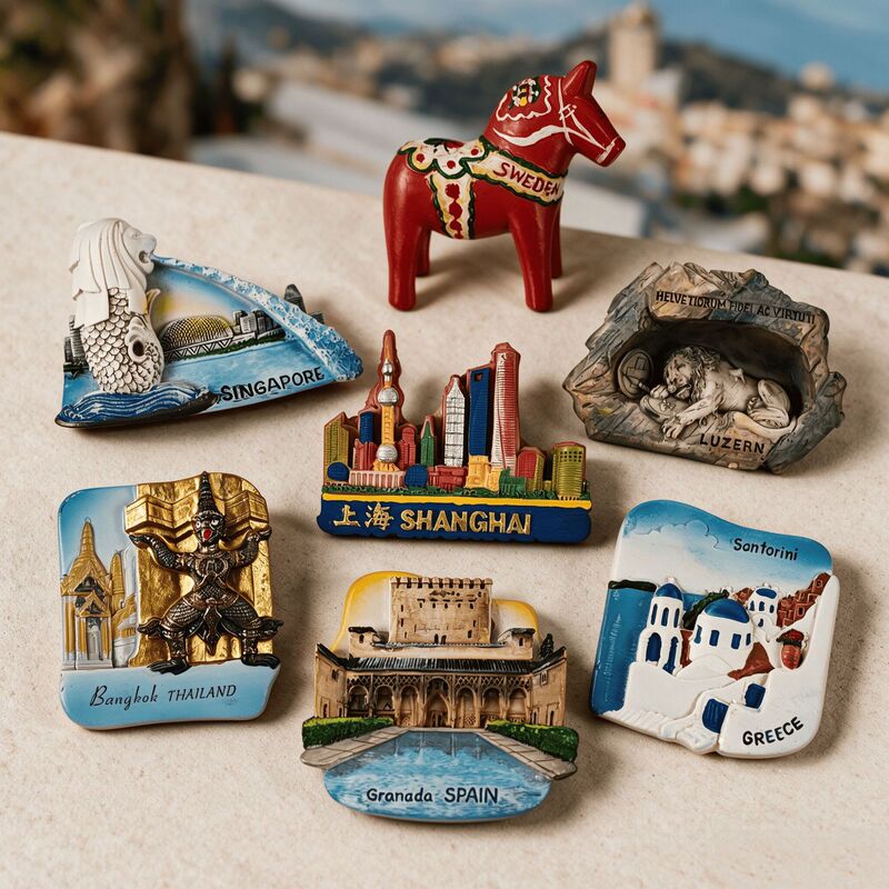 3D Resin Refrigerator Magnets: Hand-painted Magnetic Decorations Featuring World Tourist Attractions and Cultural Souvenirs