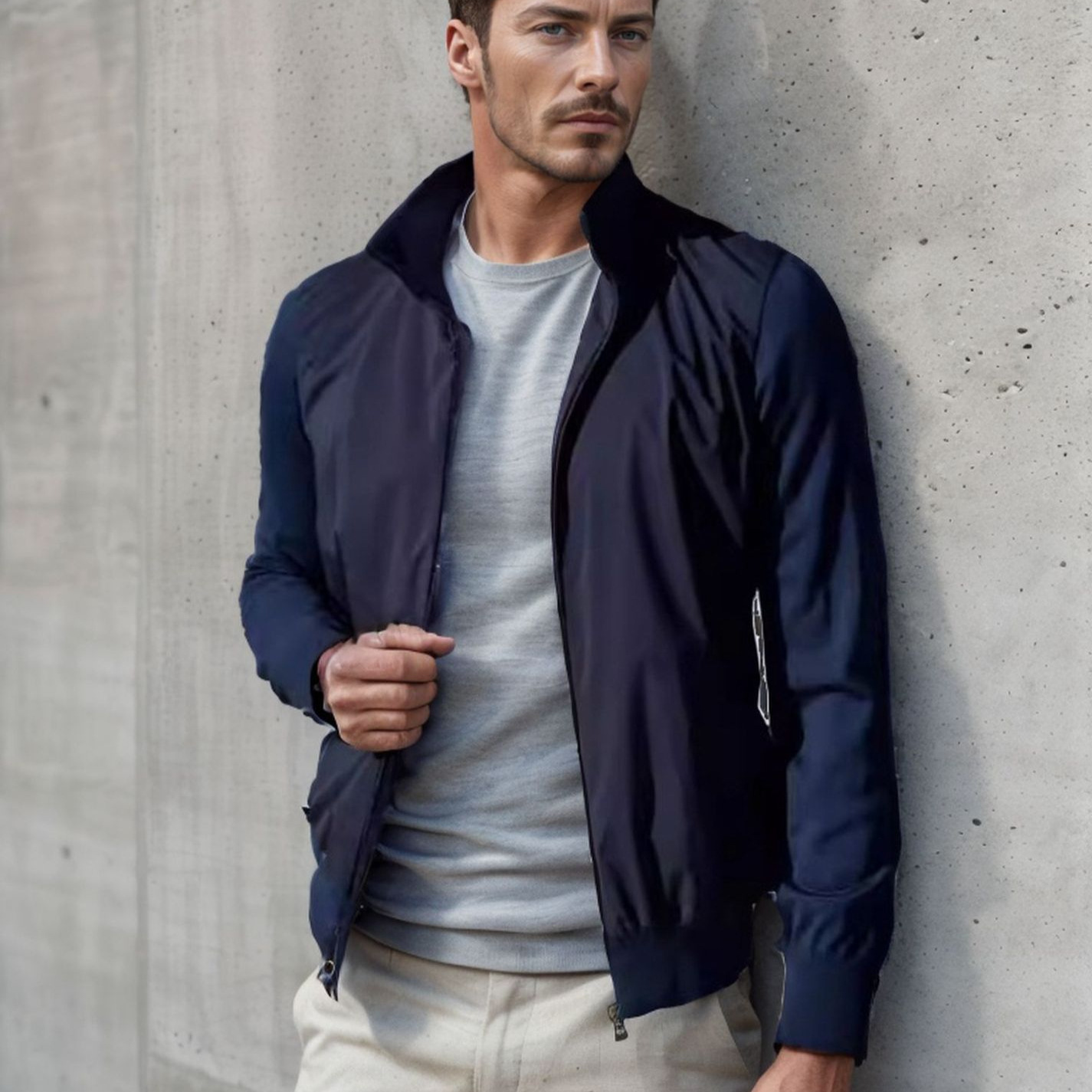 2024 New Spring, Summer and Autum Export Thin Men's Jacket Pure Color Zipper Cardigan Sun Protection Clothing