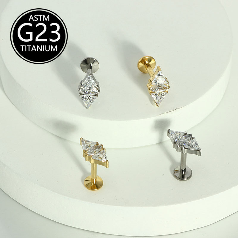 Labret piercing jewelry detail image