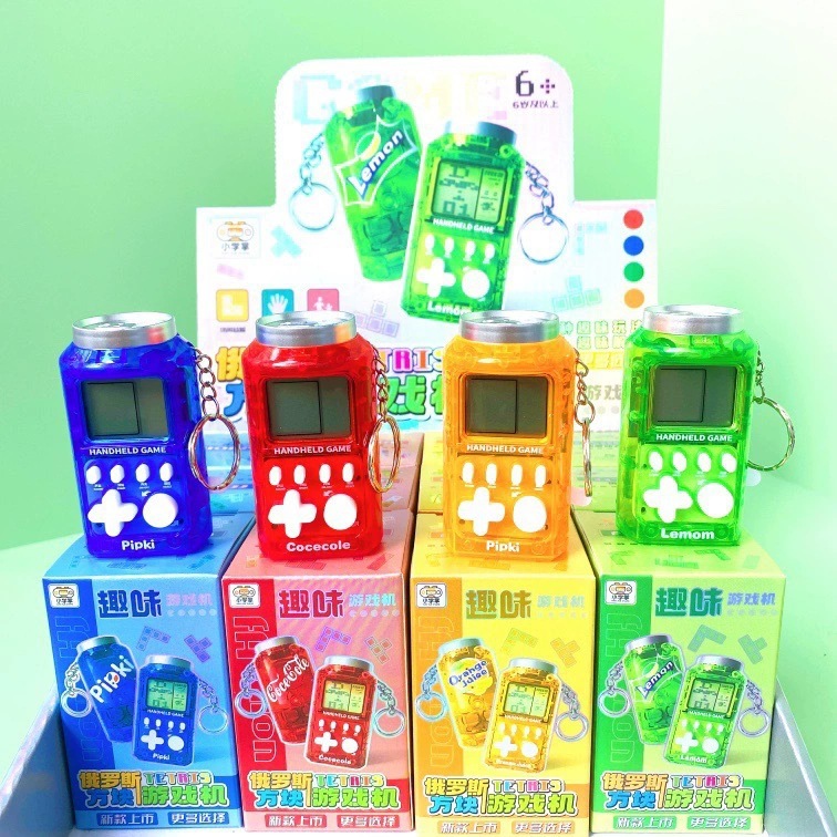 Creative Beverage Handheld Tetris Game Console Nostalgic Retro Arcade Prize Redemption Agency Gift