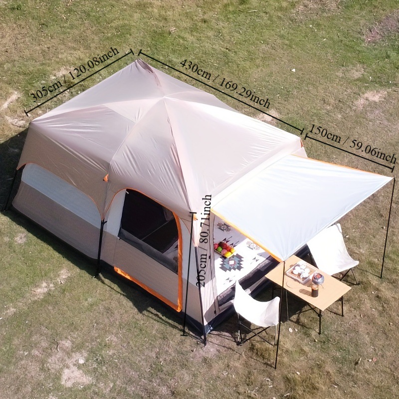 Cross-Border Hot-Selling Camping Tents, Outdoor Tents for 3-4 People with Two Rooms and One Living Room, 5-8 People with Two Rooms, Large Tents for 10 People, Wholesale from Manufacturers