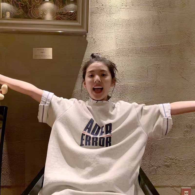 ader H Korea chaopai ins Same item letter printing neutral men and women Lovers money Short sleeved T-shirt