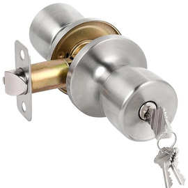 亚马逊爆款美标三杆球锁球型锁室内锁带钥匙房门锁浴室门锁公寓锁