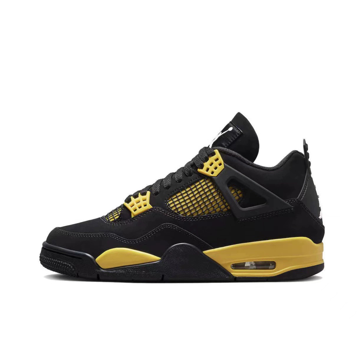 Putian Chunyuan AJ4 zapatos de baloncesto marrón naranja negro amarillo rayos eléctricos masculinos y femeninos clásicos Jiao4 Zhongyuan zapatos de baloncesto para hombres y mujeres