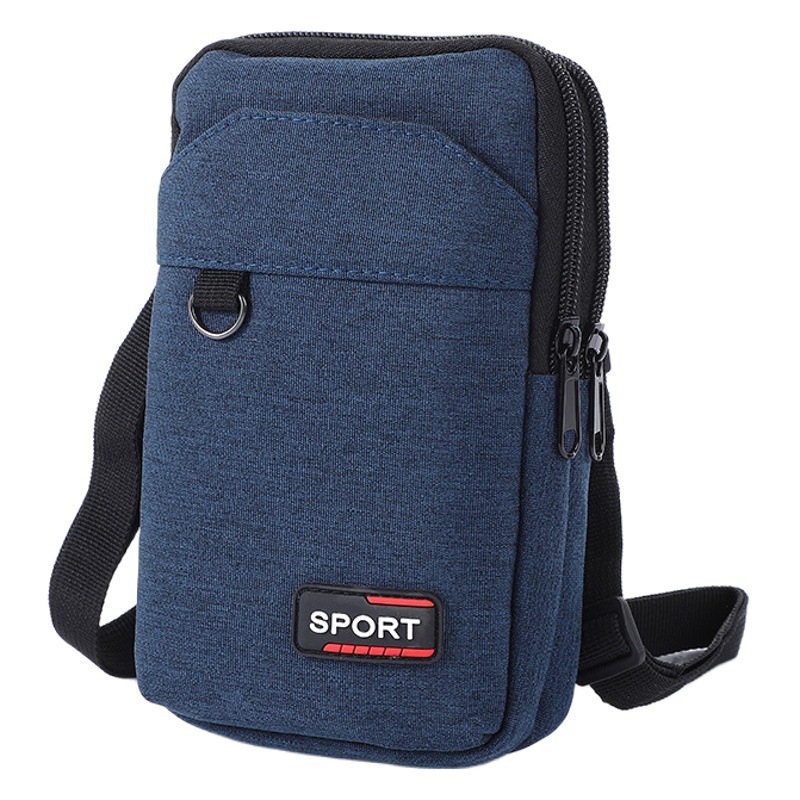 New men's mobile phone bag casual wear belt waist bag diagonal 7 inch mobile phone waist bag multi-function shoulder bag wholesale