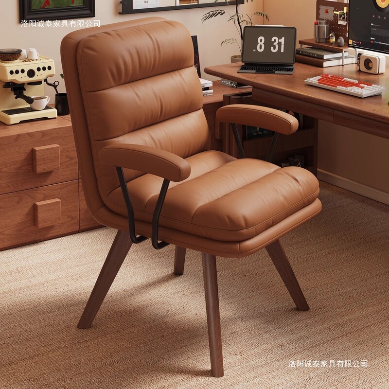 Solid wood computer chair, rotatable, suitable for girls' bedrooms, makeup chair, ergonomic sofa chair, comfortable for long-term sitting, office chair Solid wood computer chair, rotatable, suitable for girls' bedrooms, makeup chair, ergonomic sofa chair, comfortable for long-term sitting, office chair