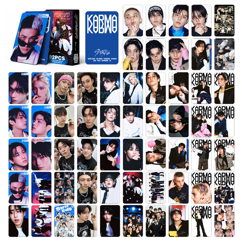 外贸专供新款92张SRAY KIDS新专KARMA卡片KPOP明星周边LOMO小卡|undefined