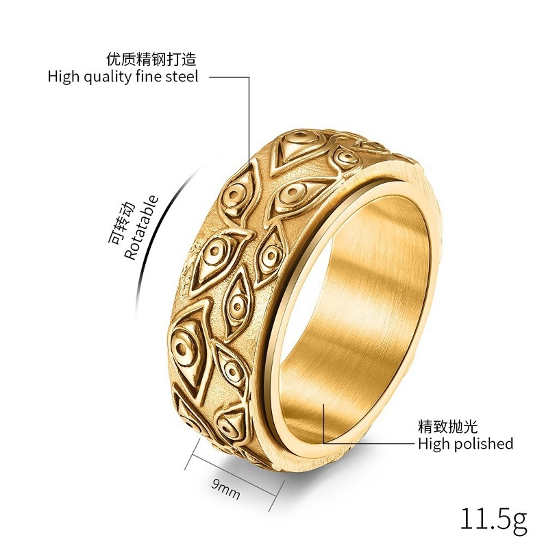 Solid Color Pattern Vacation Solid Color 304 Stainless Steel Plating Men's Rings Men Band Rings