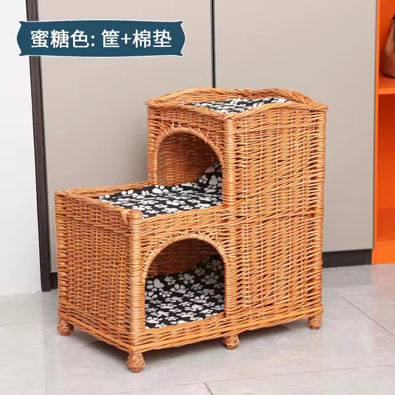 猫窝四季通用猫别墅猫房子猫屋编织猫舍宠物窝家用猫笼猫篮猫咪窝|undefined