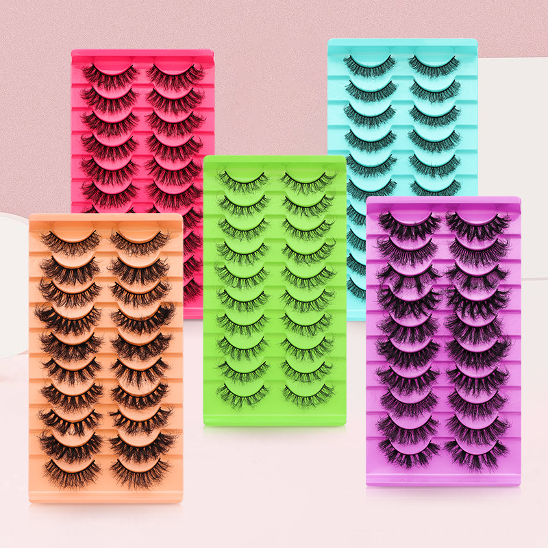 DINGSEN pestañas postizas fábrica transfronteriza modelos de explosión de suministro estable 10 pares de trajes gruesos modelos de maquillaje nude rizado natural