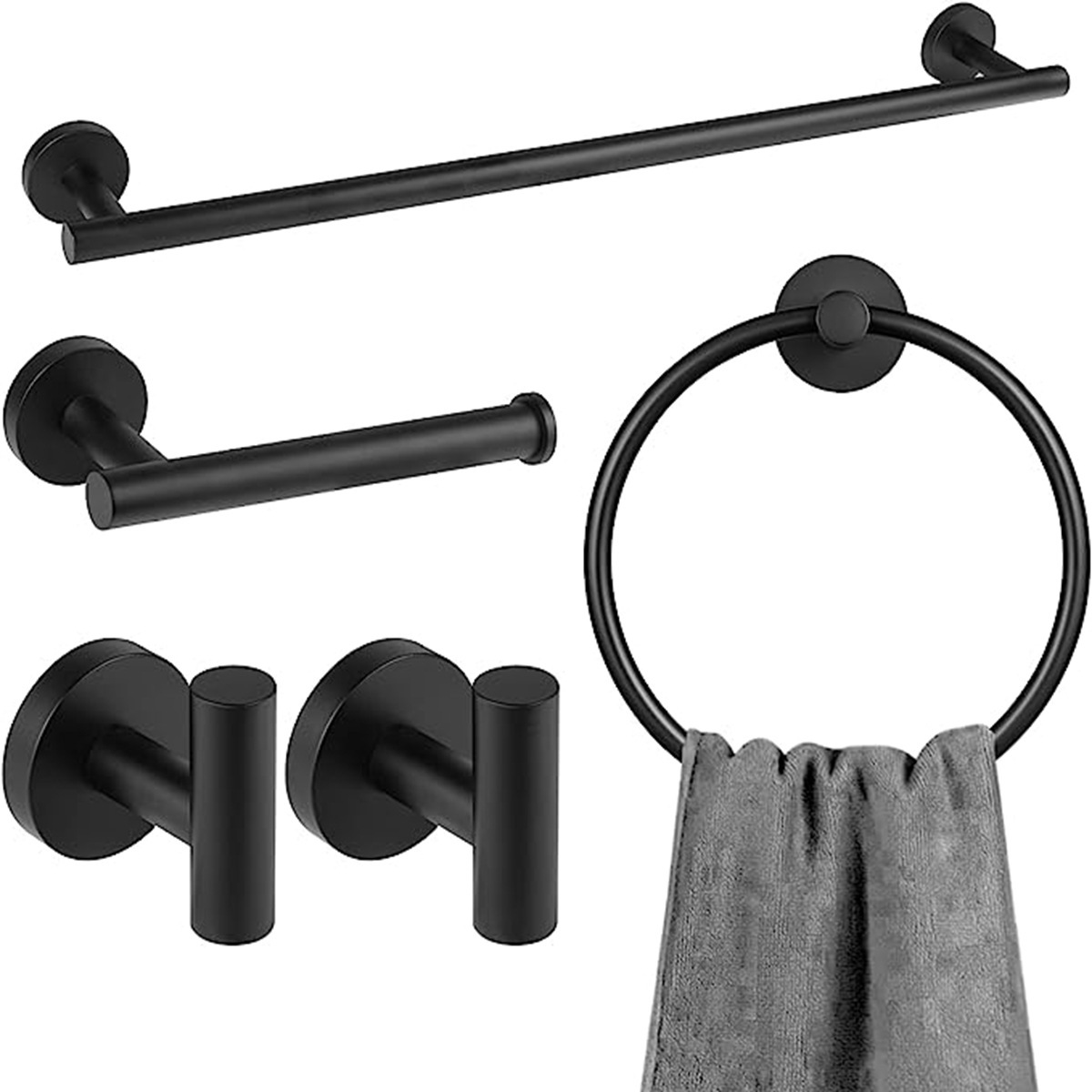 Acero inoxidable transfronterizo baño colgante conjunto de toallas de hardware de baño colgante conjunto conjunto completo de toallas de baño conjunto completo image 4