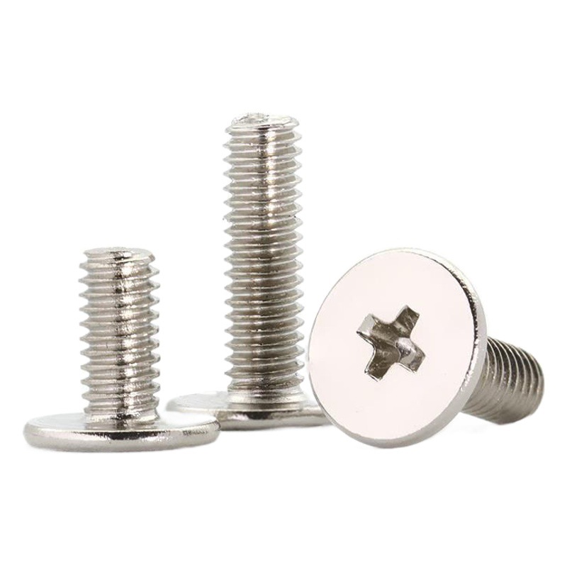 工場直販 ニッケルメッキ薄平頭ネジ ニッケルメッキCM薄頭十字穴付きネジ M1.2/M1.6/M2.