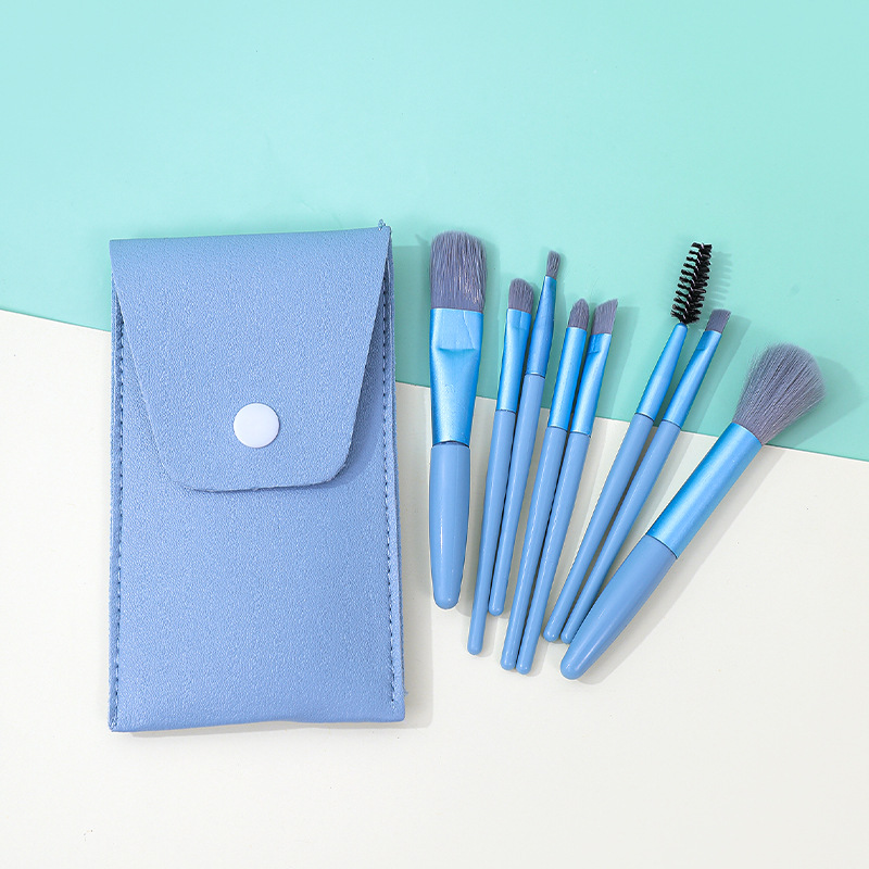 Pincel de maquillaje portátil pequeño 8 juego completo de pinceles de maquillaje cepillo de rubor cepillo de rímel cepillo de detalle bolsa de pinceles de maquillaje herramientas de maquillaje