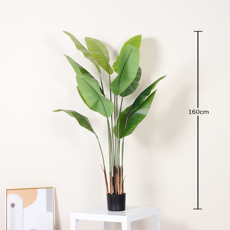 Gran planta de simulación nórdica, sala de estar de plátano para viajeros, plantas verdes falsas, plantas en macetas, ventanas para el hogar, decoración de paisajes, plantas verdes de simulación