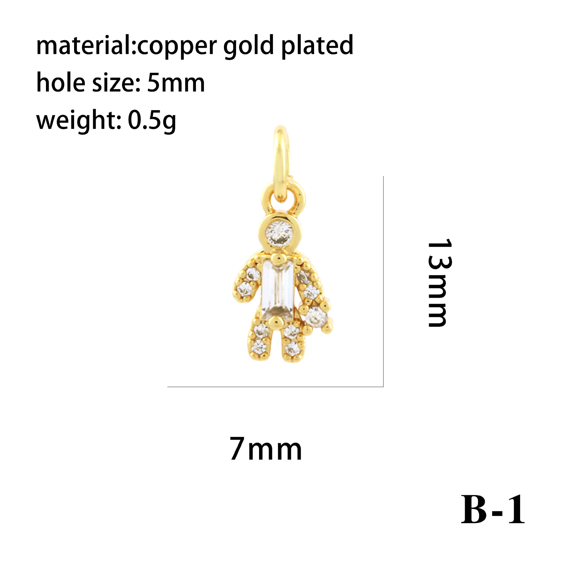 1g Weight Pendant Jewelry Making Type 13 * 7mm Jewelry Making Size Zircon Inlay Material DIY Jewelry Accessories Classification 1 Piece Quantity Copper Material Cartoon Character Pattern All Seasons Season Casual Style 1 Piece 13 * 7mm Copper Zircon Cartoon Character Pendant 3