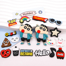 现货蜡笔小新软胶DIY饰品配件手机壳洞洞鞋贴片水杯冰箱平板壳套