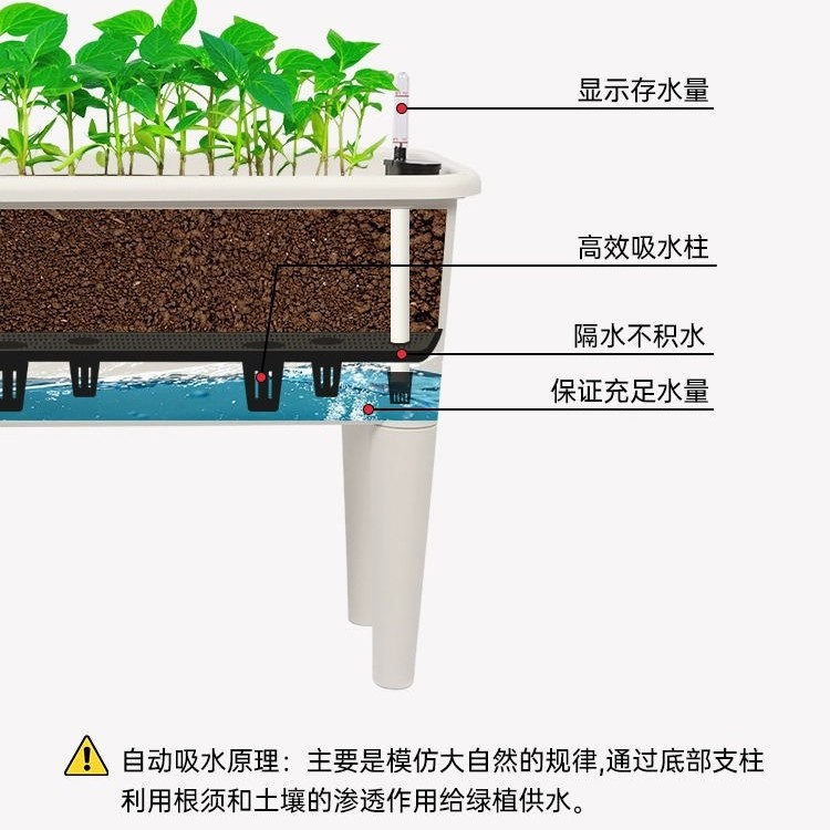 Suministro directo de fábrica de macetas para cultivo de verduras en balcones, macetas grandes rectangulares de plástico para balcones Hollen, venta al por mayor.