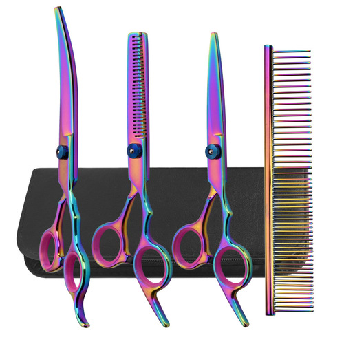 Cross-border new pet grooming scissors, trimming shears, pet shears, dog and cat grooming tool sets, pet supplies