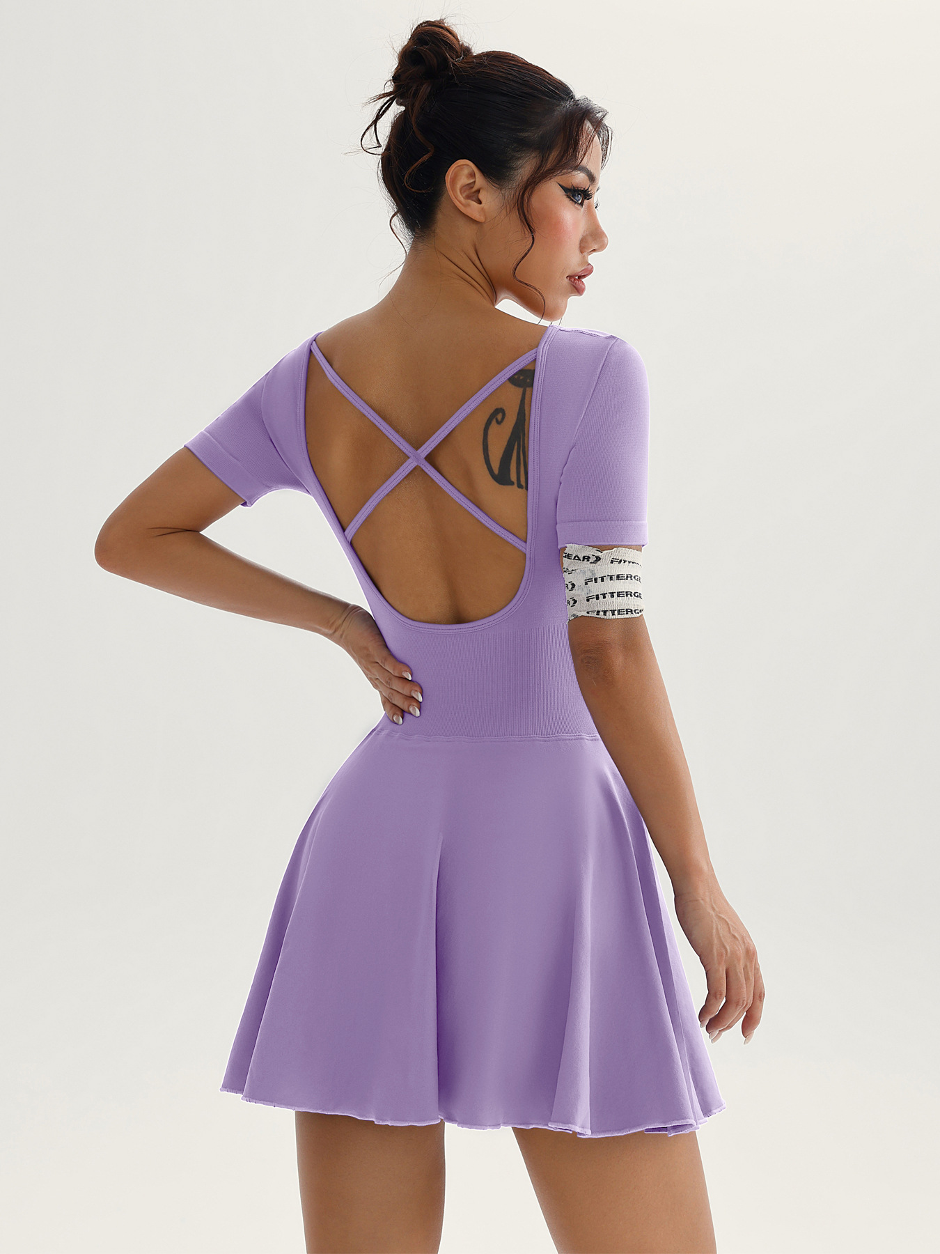 New Clothes Cross-border Sexy Back Golf Tennis Skirt Onesie Running Sports Anti-light Yoga Fitness Skirt_ecoleips.com