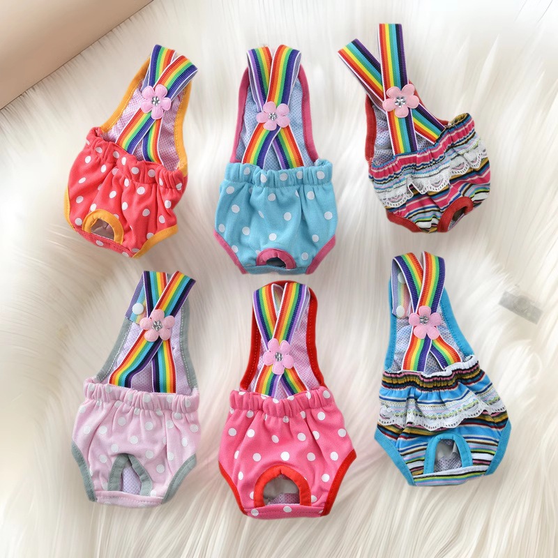 Los fabricantes de suministros para mascotas venden nuevos pantalones fisiológicos lindos pantalones para perros pantalones menstruales de peluche