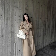 智贤风衣双排扣大衣外套女2025春秋季中长款韩版显瘦宽松流行上衣