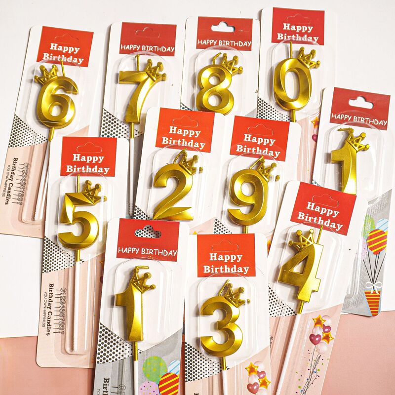 クラウンデジタル誕生日キャンドルゴールデン年齢レターキャンドル卸売ベーキングケーキデコレーションパーティー用品外国貿易|undefined