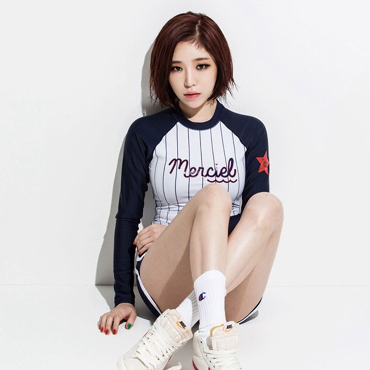 Nuevo buceo protector solar de mangas largas poliéster mujer natación de playa surf snorkeling trajes de baño de aguas termales